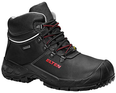 ELTEN Sicherheitsschuhe RENZO GTX XW Mid ESD S3 CI, Damen und Herren, Leder, Stahlkappe, leicht, robust, Schwarz, im Sale